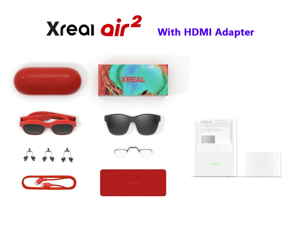 XREAL AIR2 Air 2 Smart AR Glasses Micro OLED Screen 120Hz High Brush 72g Ultra Light Professional Grade Color Accuracy Certifica