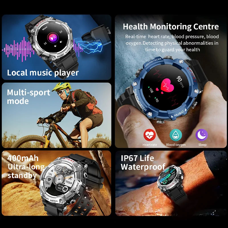 2023 New TWS Music Talk Smartwatch Earphone 2 In 1 Men Smart Watch with Earbuds 10 Hours Of Strong Sound Effects Music Lover