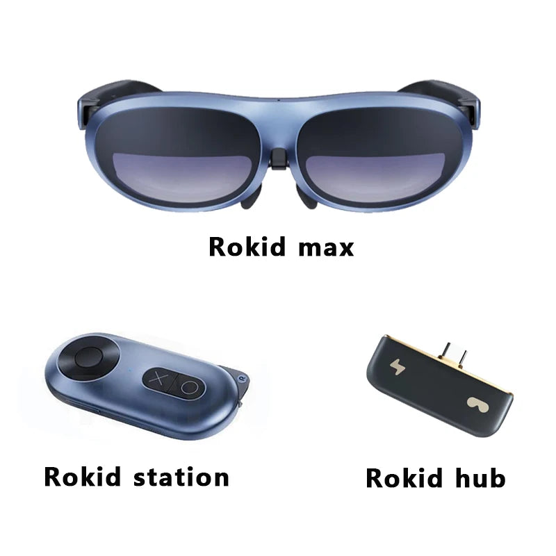 Original Rokid Max AR 3D Smart Glasses Micro OLED 215”Max Screen 50° FoV Viewing For Phones/Switch/PS5/Xbox/PC Smart On Sales