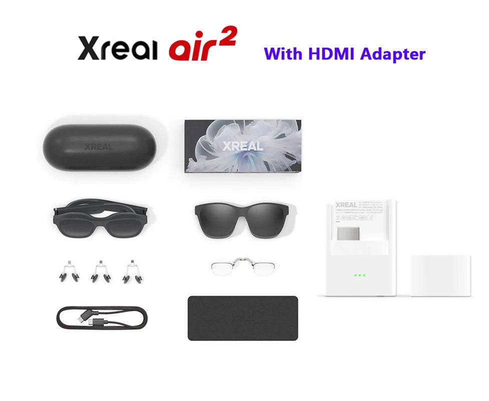 XREAL AIR2 Air 2 Smart AR Glasses Micro OLED Screen 120Hz High Brush 72g Ultra Light Professional Grade Color Accuracy Certifica