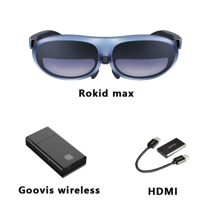 Original Rokid Max AR 3D Smart Glasses Micro OLED 215”Max Screen 50° FoV Viewing For Phones/Switch/PS5/Xbox/PC Smart On Sales