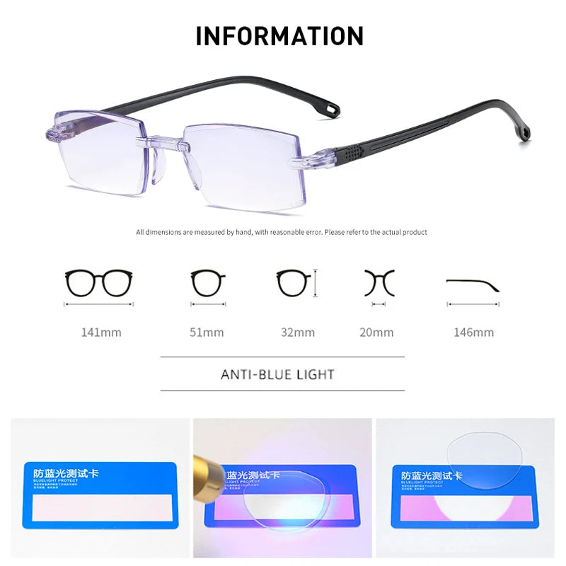 Smart Glasses with Automatic Adjustment Men Magnifying Glasses Reading Glases Women Anti-blue Light +1.0-+4.0 Eyewear