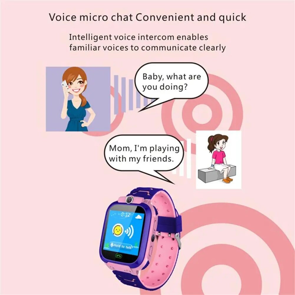 Q12b Children Smart Watch Kids 1.54-inch Touch Screen Positioning Call Smartwatch Remote Locator Photo Clock For IOS Android