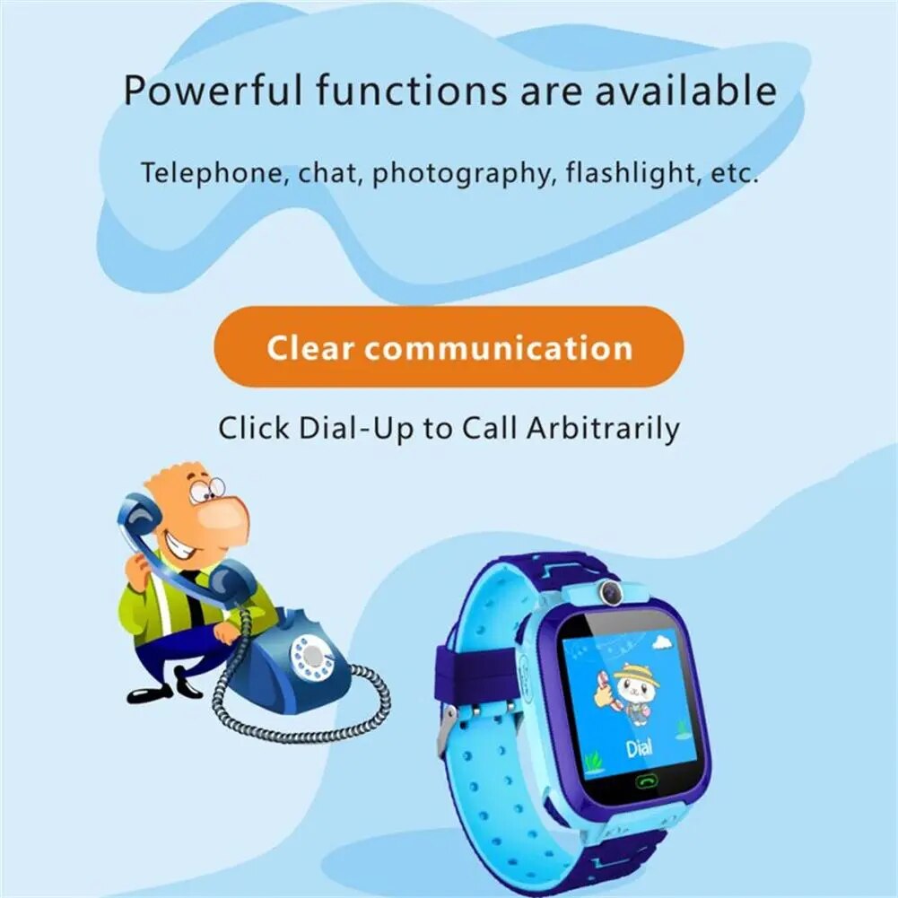 Q12b Children Smart Watch Kids 1.54-inch Touch Screen Positioning Call Smartwatch Remote Locator Photo Clock For IOS Android