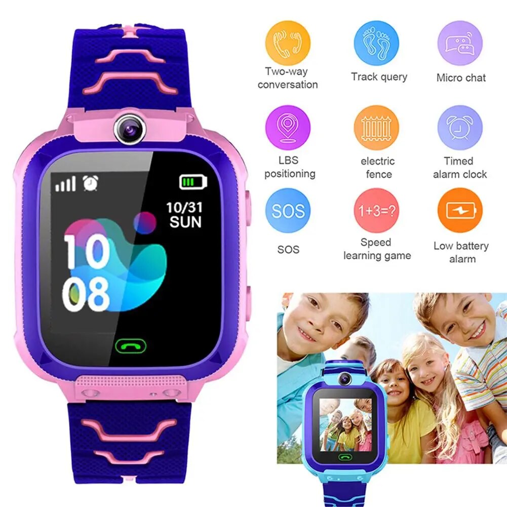 Q12b Children Smart Watch Kids 1.54-inch Touch Screen Positioning Call Smartwatch Remote Locator Photo Clock For IOS Android